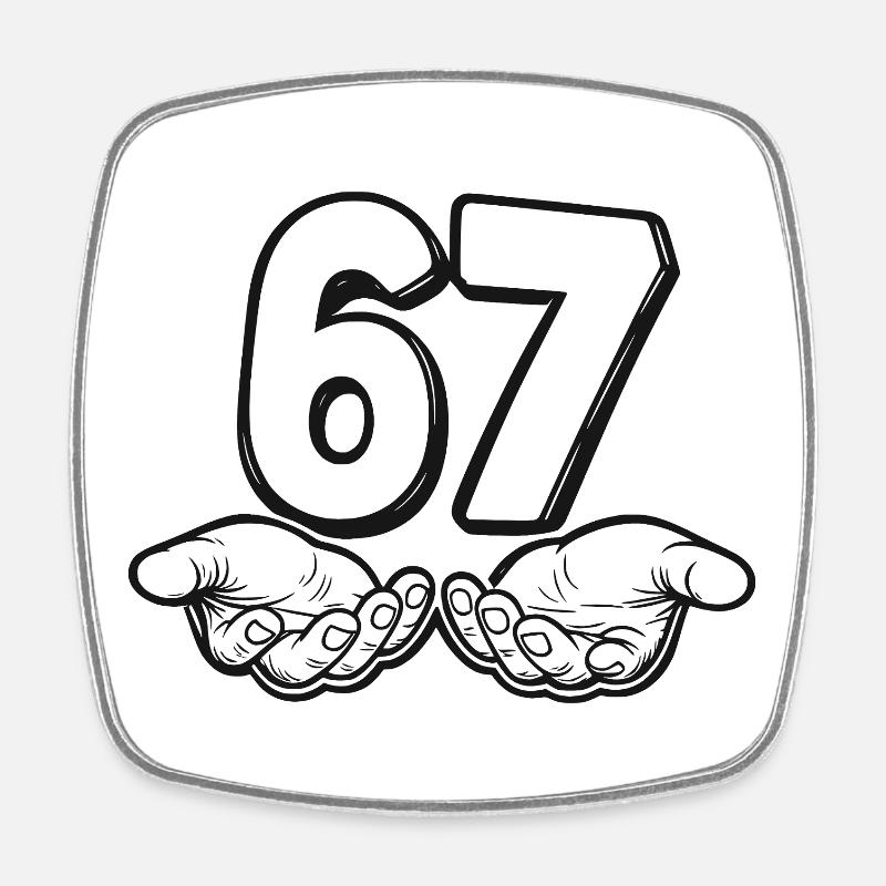 Six Seven Trend - Viereckiger Kühlschrankmagnet - Weiß