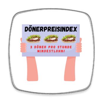 Dönerpreisindex - Viereckiger Kühlschrankmagnet - Weiß - Vorne