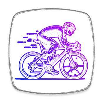 Motif minimaliste du vélo de route - Magnet carré - blanc - Devant