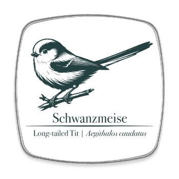 Silhouette à longue queue | Ornithologie | Dessin - Magnet carré - blanc - Devant