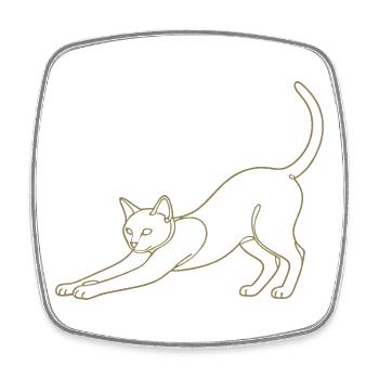 Silhouette minimaliste Chat Cat Hump Stre - Magnet carré - blanc - Devant