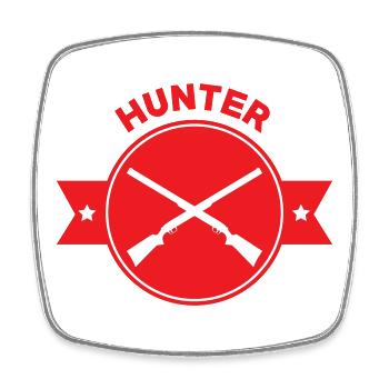 Hunting - Hunter - Square fridge magnet - white - Front