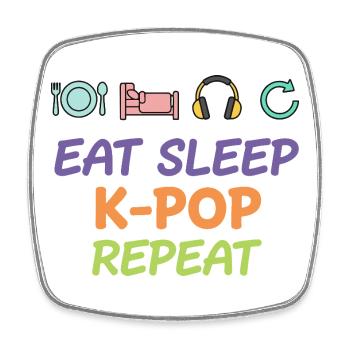 Mange, Dors, K-Pop, Rediffusion, Musique pop coréenne, vie - Magnet carré - blanc - Devant