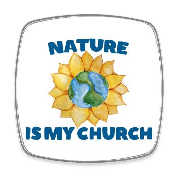 Église de la nature Tournesol Earth Globe - Magnet carré - blanc - Devant