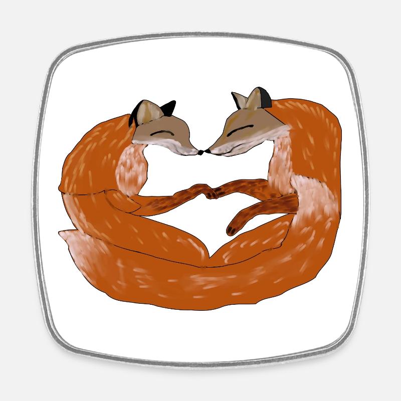 Foxheart togetherness - Square fridge magnet - white