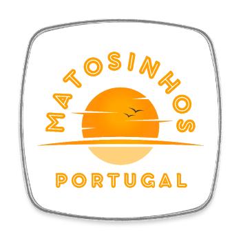 Matosinhos Sunset Portugal - Square fridge magnet - white - Front