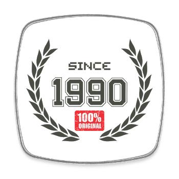Since 1990 100% original - Square fridge magnet - white - Front