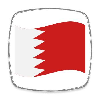 Drapeau de Bahreïn - Magnet carré - blanc - Devant