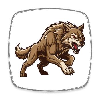 Lone Wolf Alpha - Viereckiger Kühlschrankmagnet - Weiß - Vorne