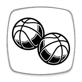 Basketball Symbol Team - Viereckiger Kühlschrankmagnet - Weiß - Vorne
