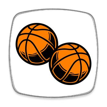 Basketball Symbol Team - Viereckiger Kühlschrankmagnet - Weiß - Vorne