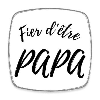 Fier d'être papa - élégant - Magnet carré - blanc - Devant