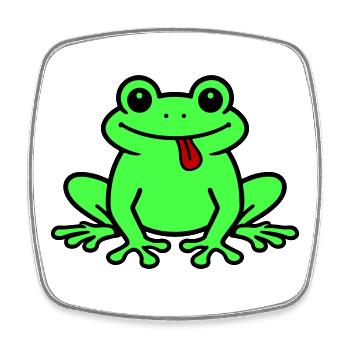 Grenouille Comique Crapaud - Magnet carré - blanc - Devant