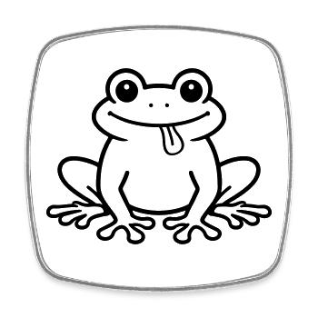Grenouille Comique Crapaud - Magnet carré - blanc - Devant