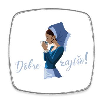 Dobre zajtšo! - Viereckiger Kühlschrankmagnet - Weiß - Vorne