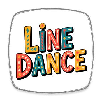 Line Dance Was - Viereckiger Kühlschrankmagnet - Weiß - Vorne