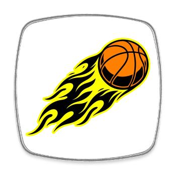 Basketball flame - Square fridge magnet - white - Front