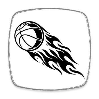 Basketball Fire - Magnet carré - blanc - Devant