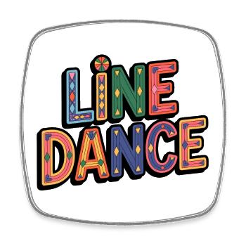 Line Dance Schriftzug für Tänzer & Country Fan - Viereckiger Kühlschrankmagnet - Weiß - Vorne