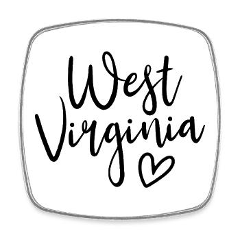 West Virginia Heart Women's Love West Virginia - Square fridge magnet - white - Front