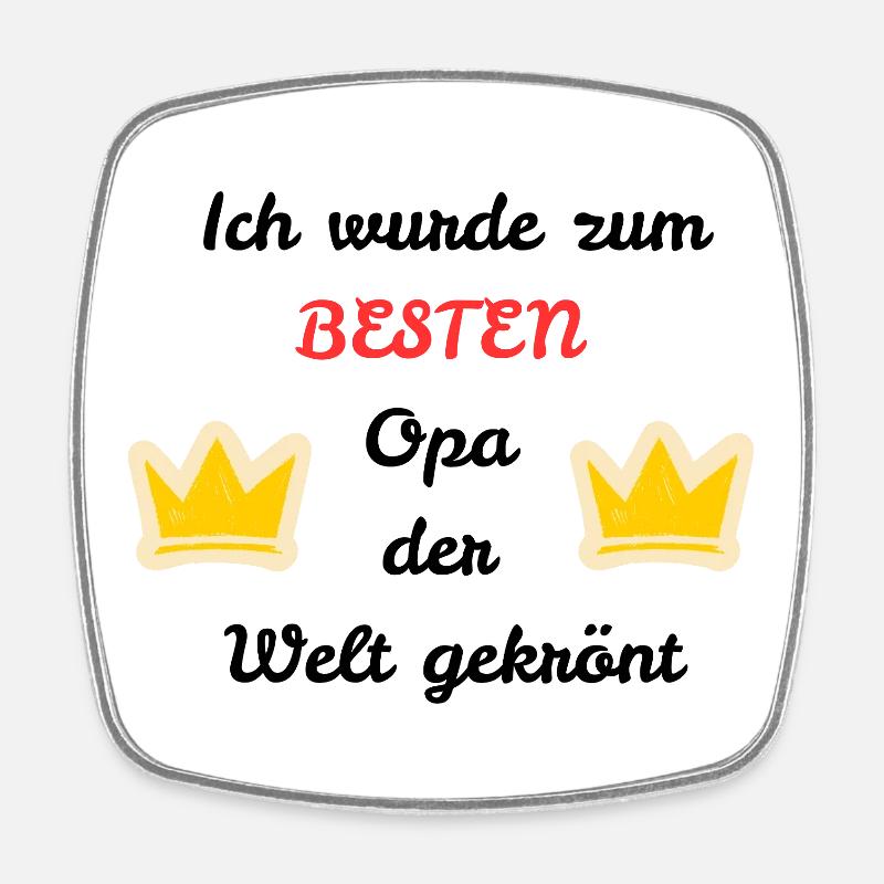 Bester Opa - Viereckiger Kühlschrankmagnet - Weiß
