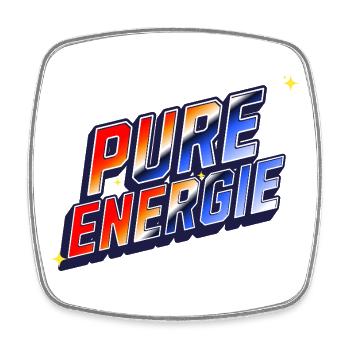 Pure Energie Retro - Energie, Power und Motivation - Viereckiger Kühlschrankmagnet - Weiß - Vorne