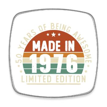 50 Jahre 1976 Vintage Retro Geburtstagsgeschenk - Viereckiger Kühlschrankmagnet - Weiß - Vorne