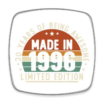 30 Years 1996 Vintage Men's Birthday Gift - Square fridge magnet - white - Front