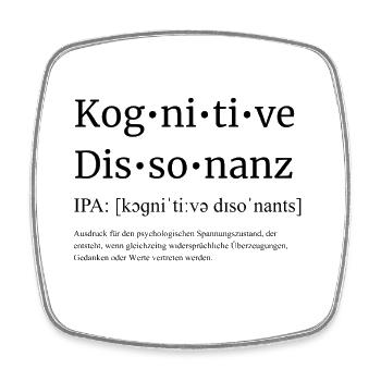 Kognitive-Dissonanz - Viereckiger Kühlschrankmagnet - Weiß - Vorne