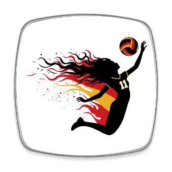Hair on Fire__DE03vt - Viereckiger Kühlschrankmagnet - Weiß - Vorne