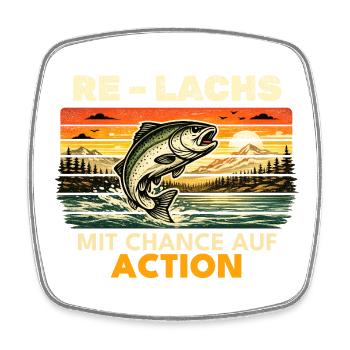 Angeln Geschenk Mann Angler Papa Re Lachs - Viereckiger Kühlschrankmagnet - Weiß - Vorne