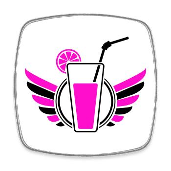 Cocktail Wings - Square fridge magnet - white - Front
