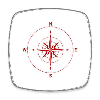 Find Your True North Kompass Kompassrose Symbol - Viereckiger Kühlschrankmagnet - Weiß - Vorne