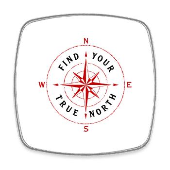 Find Your True North Kompass Kompassrose Symbol - Viereckiger Kühlschrankmagnet - Weiß - Vorne