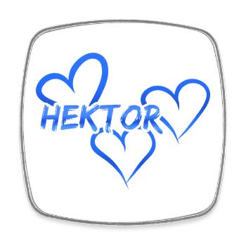 Hektor als Vorname - Viereckiger Kühlschrankmagnet - Weiß - Vorne