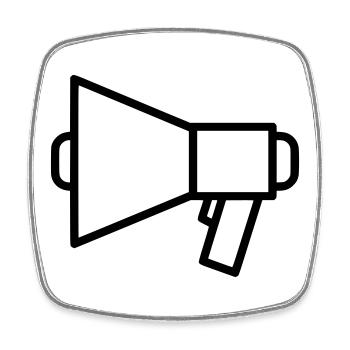 Megaphone Speaker Protest - Square fridge magnet - white - Front