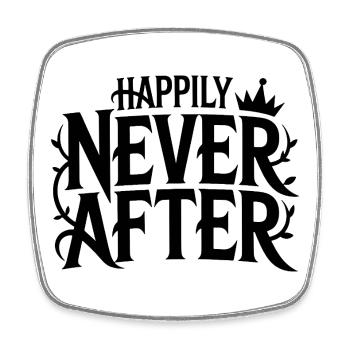 2026_02_12_Happily_never_after_Typo Design - Square fridge magnet - white - Front