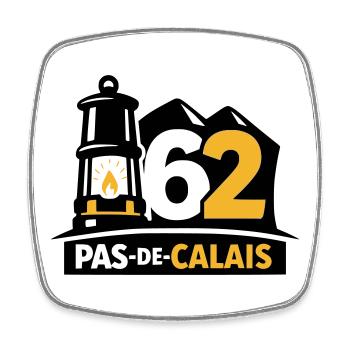 62 Pas de Calais Emblème - Magnet carré - blanc - Devant