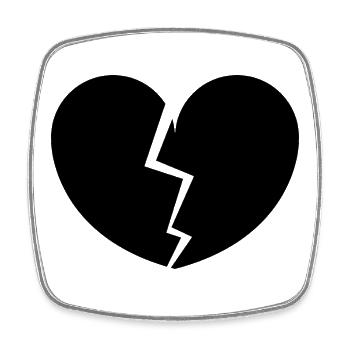 Broken heart - Square fridge magnet - white - Front