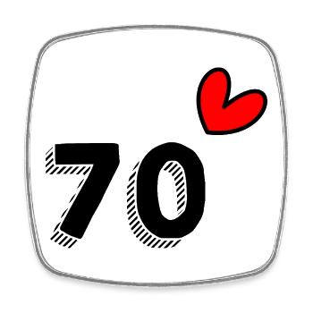 70. 70 YEARS. 70th ANNIVERSARY. 70 YEARS ANNIVERSARY. - Square fridge magnet - white - Front