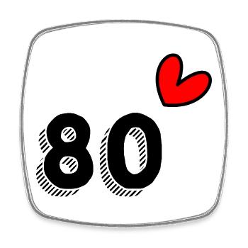 80. 80 YEARS. 80th ANNIVERSARY. 80 YEARS ANNIVERSARY. - Square fridge magnet - white - Front
