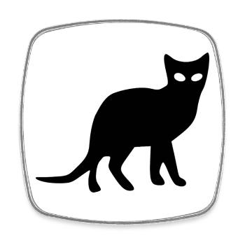 Katze schwarz Silhouette Geschenk Katzenliebhaber - Viereckiger Kühlschrankmagnet - Weiß - Vorne
