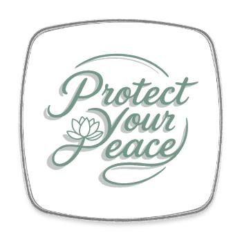 Protégez votre paix Lotus Flower Yoga Spirit - Magnet carré - blanc - Devant