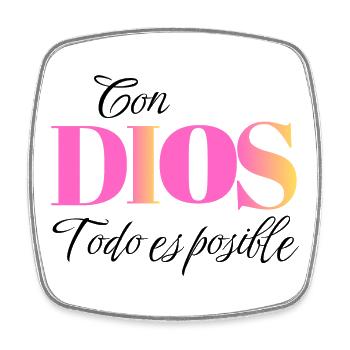 With God All Things Are Possible - Matthew 19:26 Christian A - Square fridge magnet - white - Front
