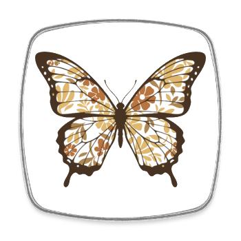 Flower Wings Butterfly - Square fridge magnet - white - Front