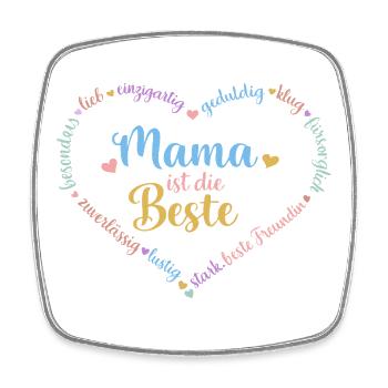 Mom is the best - heart - customizable - Square fridge magnet - white - Front