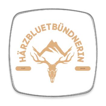 Härzbluetbündnerin - Viereckiger Kühlschrankmagnet - Weiß - Vorne