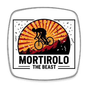 Mortirolo Italien Radfahren Härtester Anstieg Kunst - Viereckiger Kühlschrankmagnet - Weiß - Vorne