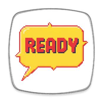 Ready Pixel Burst - Square fridge magnet - white - Front