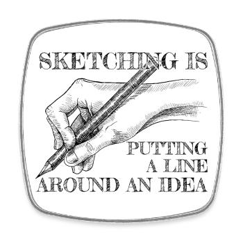 Cool Artist A Line Around An Idea Painter Gift - Square fridge magnet - white - Front